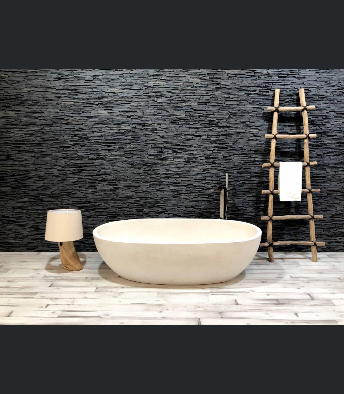 BAÑERA BLANCA DE PIEDRA ATENAS - BAÑERAS DE LUJO ARRELART