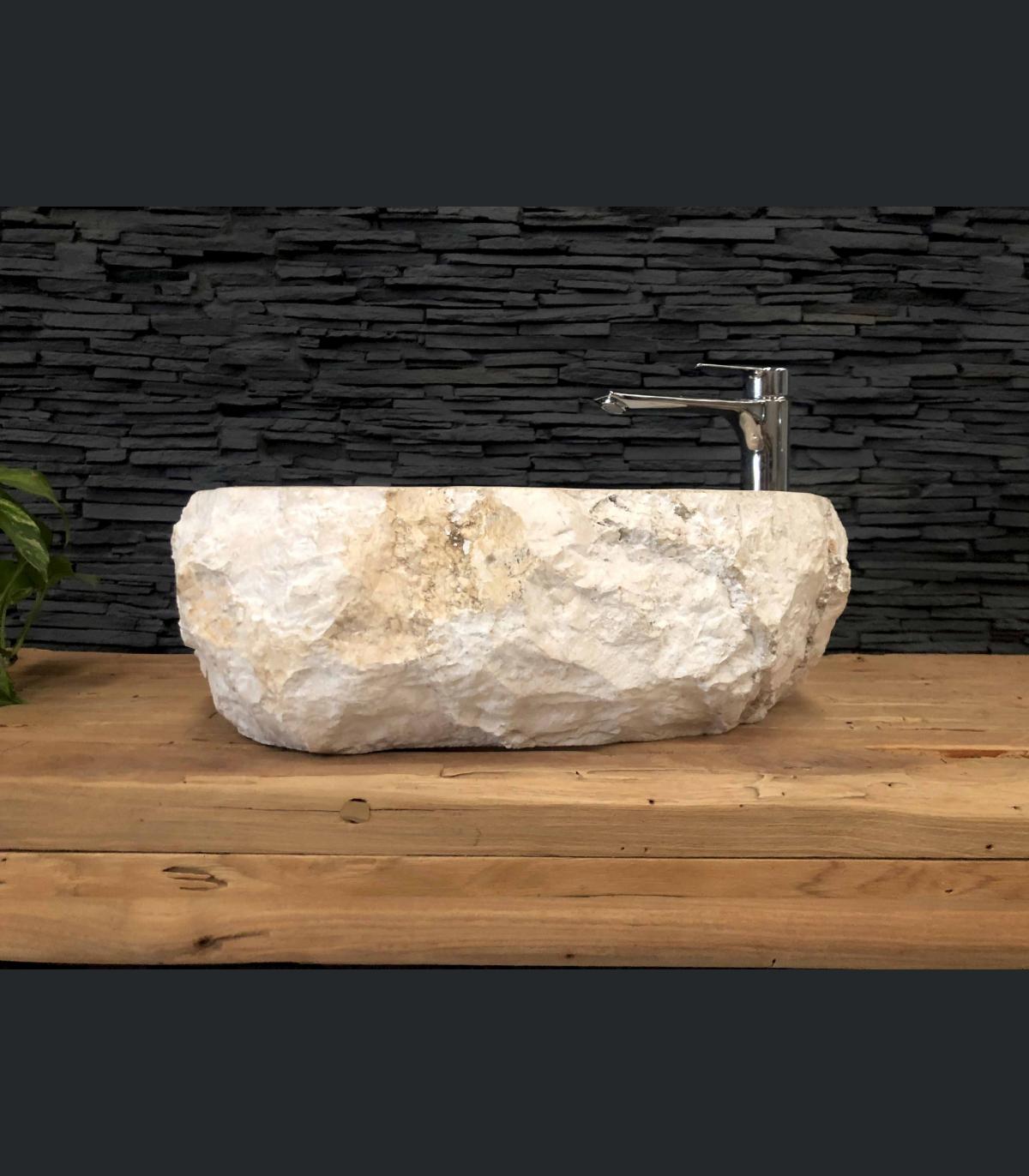 LAVABO DE PIEDRA NATURAL BLANCO GRIEGO Muebles de