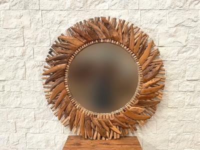 Specchio da parete per finestra in legno bianco - Boisnature'l