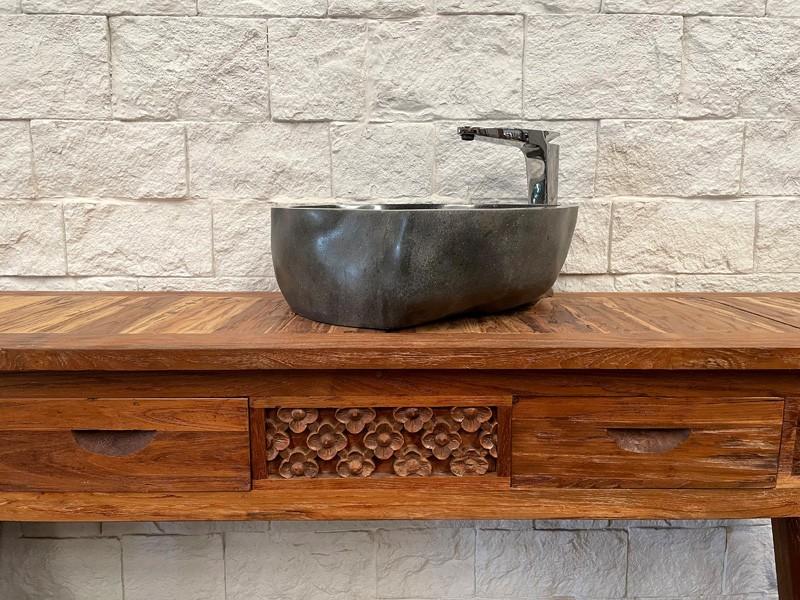 MUEBLE DE BAÑO CON MADERA TALLADA PROVENZAL